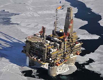 The stationary ice-resistant oil platform PA-B