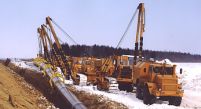 Laying of an onshore oil pipeline, the Sakhalin island